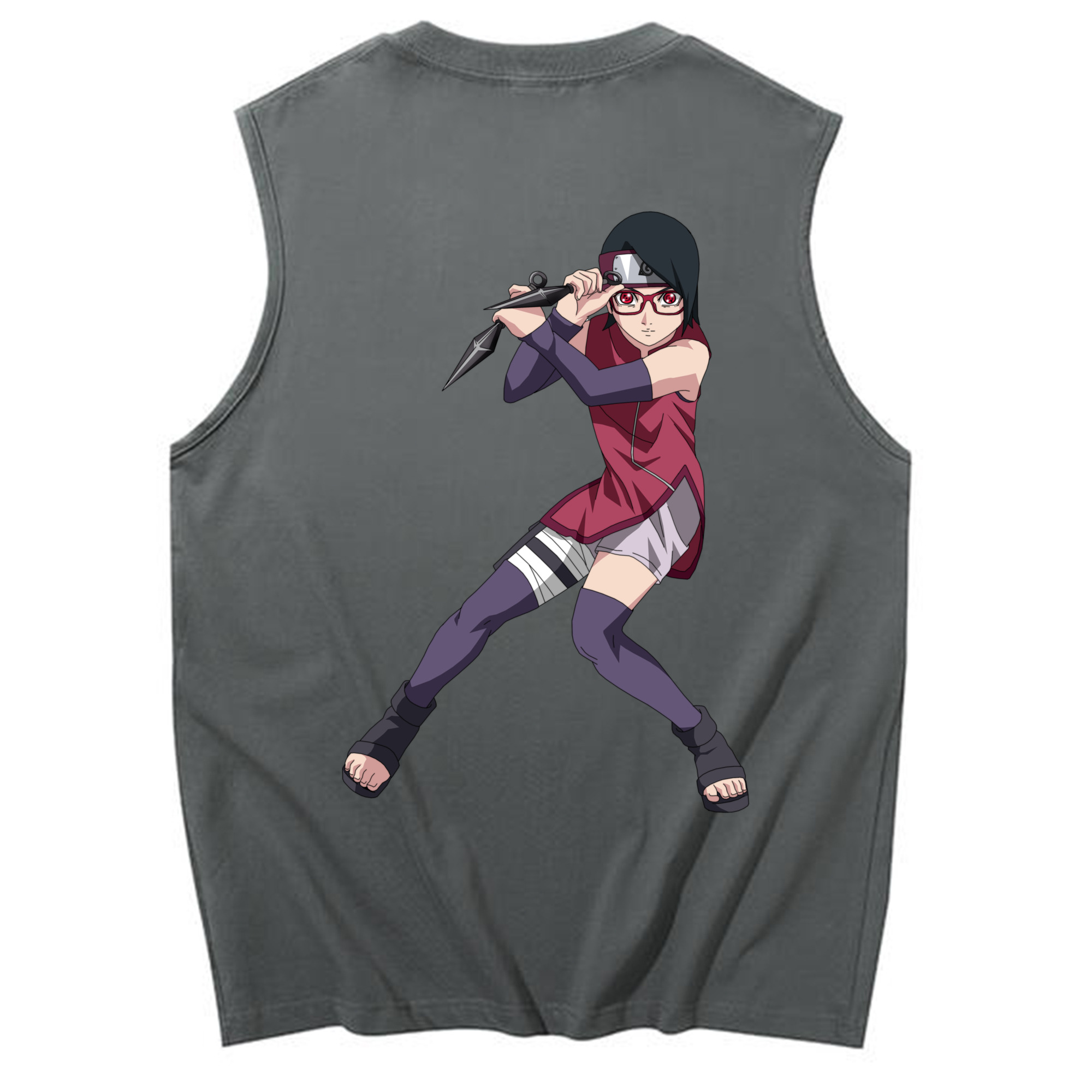 （画像用） NARUTO -ナルト- うちは サラダ Uchiha Sarada コットン100％タンクトップ（背面プリント）
